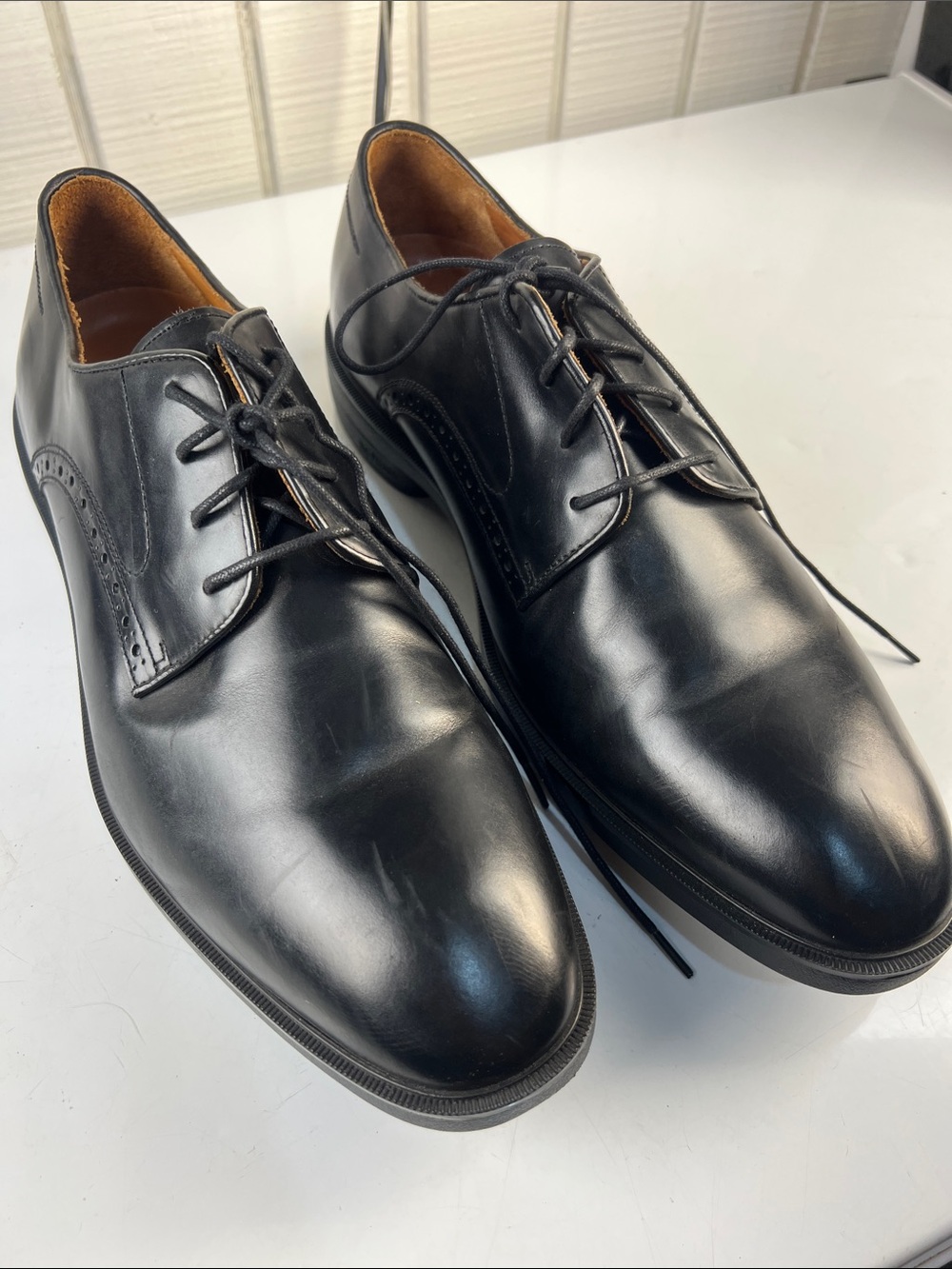 Johnston & Murphy Black Leather Derby Dress Shoes